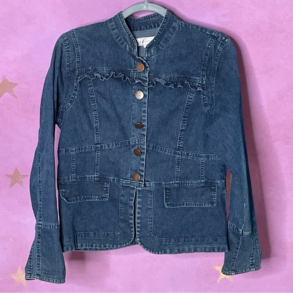 Denim Women’s Xhilaration Peplum Jean Jacket Blue Size Large